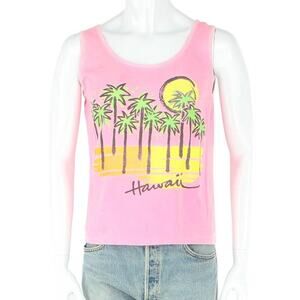 80s Vintage Hawaii Palm Trees Tropical Sunset Beach Surf Surfing T Shirt